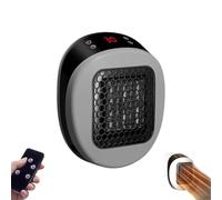 Lunaheater Plug In, Portable Mini Space Heater with Remote Control, Rapid Ceramic Heating in 3 Seconds, Ptc Ceramic Heating Element, 12 Hour Timing for Bedroom, Office & Desk (Gray)
