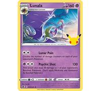 Lunala 015/025 Rare Holo Pokemon Card (Celebrations 25th Anniversary) + 1x TitanCards® Toploader