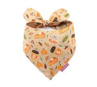 LunaMarie - Luxury Dog Bandanas - Pumpkin Spice Fall Design | Premium & Silky Poly Fabric | 100% Handmade Quality | Custom Shape Dual Layered Reversible Small, Medium, Large Pet (Fall Sweets, Medium)