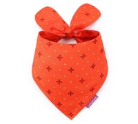 LunaMarie - Luxury Pet Birthday Bandanas -Premium & Silky Poly Fabric | 100% Handmade | Custom Shape Dual Layered (Ember, Medium)
