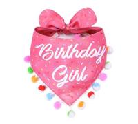 LunaMarie - Luxury Pet Birthday Bandanas -Premium & Silky Poly Fabric | 100% Handmade | Custom Shape Dual Layered (Birthday Girl, X-Small)