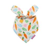 LunaMarie - Luxury Pet Birthday Bandanas -Premium & Silky Poly Fabric | 100% Handmade | Custom Shape Dual Layered (Easter Garden, X-Small)