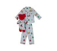 LunaMia Gingerhouse Pyjama Set with Matching Teddy Bear in Light Blue | Size: 8-9 Years LunaMia Light Blue 8-9 Years