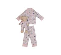 LunaMia Girl's Lulu Pyjama Set with Matching Teddy Bear in Pink | Size: 4-5 Years LunaMia Pink 4-5 Years