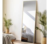 LunaMirror Full Length Mirrors Free Standing Floor Mirror Full Body Wall Mirror for Bedroom Living Room and Entrance, Rectangle Gold Frame, 161x52 CM