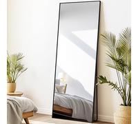 LunaMirror Full Length Mirrors Free Standing Floor Mirror Full Body Wall Mirror for Bedroom Living Room and Entrance, Rectangle Black Frame, 147x44 CM