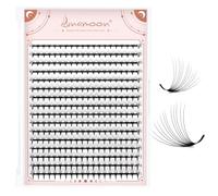 Lunamoon 320pcs Premade Fans Lashes Eyelash Extension Volume Lashes Prefabricated Fan Eyelashes (12D-0.07-D, 8-15mm)