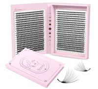 Lunamoon 800 Fans Premade Fans Eyelash Extension 16D Volume Eyelashes Prefabricated Fan Eyelashes Volume Eyelashes(16D-0.07-D, 8-15 mm)