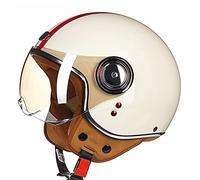 LUNANA Adult Motorcycle Open Face Helmets ECE Certified Motorcycle Jet Half Helmet with Visor Unisexs Electric Bike Motorbike Helmet for Moped Pilot Scooter Crash Helmet (57~62cm)