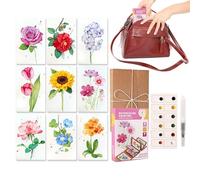 Lunaobrik Mini Watercolor Set,Workbook Watercolor Set for Beginner | Mini Painting Book Kit - for Travel Sketching Outdoor Journal Family Desktop Beginners Artists Adults