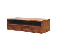 Lunar 2 Drawer Chestnut Wall Mounted Media Unit