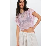 Lunar Ash Lace Top at Free People in Lilac Bloom, Size: XL - female
