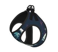 Lunar Astronaut Print Harness Leash Set For Cat Dog, Reflective Adjustable Escape-Proof Vest Lead With Soft Breathable Mesh, For Small Pets And Kitten Puppy
