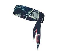 Lunar Astronaut Print Sports Head Tie Adjustable Headband For Men And Women, Sweatband For Running, Tennis, Workout, Karate, Ninja, Basketball, And Athletic