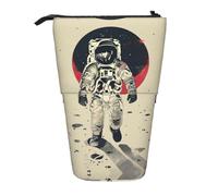 Lunar Astronaut Print Telescopic Standing Pencil Bag/Stand Up Stationery Bag/Makeup Bag/Storage Case