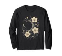 Lunar Botanist Celestial Moon and Wildflower Long Sleeve T-Shirt