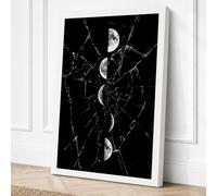 Lunar Branches Japandi Canvas Wall Art Print 18x12 Inch (46 x 30 cm)