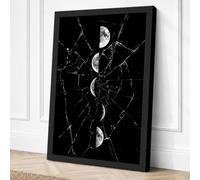 Lunar Branches Japandi Canvas Wall Art Print 18x12 Inch (46 x 30 cm)