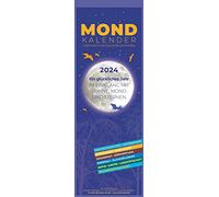 Lunar Calendar 2024 - Stripe Calendar 14.85 x 42 cm - Wall Planner - with 100 Year Calendar - Many Practical Tips - Moon Calendar - Alpha Edition: by Dr. Phil. Michaela Mundt
