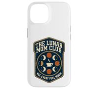 Lunar Coffee Moon Phases Retro Shield Badge Graphic Case for iPhone 14