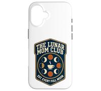 Lunar Coffee Moon Phases Retro Shield Badge Graphic Case for iPhone 16