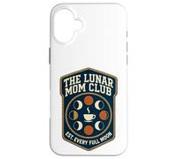 Lunar Coffee Moon Phases Retro Shield Badge Graphic Case for iPhone 16 Plus