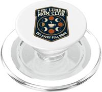 Lunar Coffee Moon Phases Retro Shield Badge Graphic PopSockets PopGrip for MagSafe