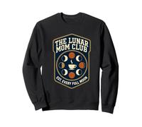 Lunar Coffee Moon Phases Retro Shield Badge Graphic Sweatshirt