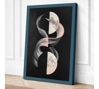 Lunar Cycles Minimalist Canvas Wall Art Print 18x12 Inch (46 x 30 cm)