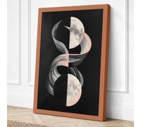 Lunar Cycles Minimalist Canvas Wall Art Print 18x12 Inch (46 x 30 cm)