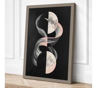 Lunar Cycles Minimalist Canvas Wall Art Print 24x16 Inch (61 x 41 cm)