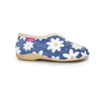Lunar Womens Daisy Flower Slippers in Blue, Size 4 | Charlies