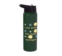 Lunar Eclipse Solar Eclipse and Apocalypse Funny Science Kid Stainless Steel Insulated Water Bottle