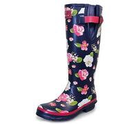 Lunar Garden Wellingtons Wellies Blue