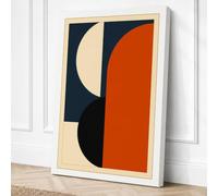 Lunar Geometry Minimalist Canvas Wall Art Print 18x12 Inch (46 x 30 cm)