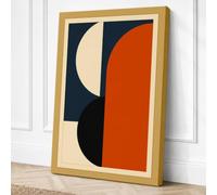 Lunar Geometry Minimalist Canvas Wall Art Print 18x12 Inch (46 x 30 cm)