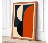 Lunar Geometry Minimalist Canvas Wall Art Print 24x16 Inch (61 x 41 cm)