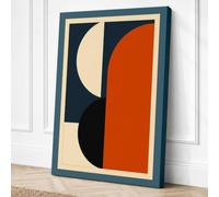 Lunar Geometry Minimalist Canvas Wall Art Print 24x16 Inch (61 x 41 cm)