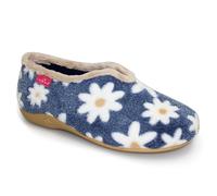 Lunar Womens Daisy Flower Slippers in Blue, Size 5 | Charlies