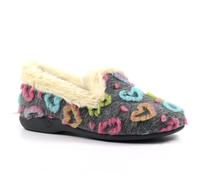 Ladies Truffle Grey Full Slipper 4 Grey