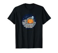 Lunar Harvest Station Astronaut Moon Halloween Space Pumpkin Value Graphic T-Shirt