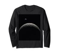 Lunar Horizon with Distant Earth Astronomy Space View Long Sleeve T-Shirt