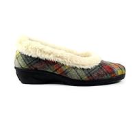 Lunar Hoxton Grey Slippers - Faux Suede Upper, Faux Fur Lining, Cushioned Insole, Women’s Slip-On House Shoes with Non-Slip Rubber Sole 5 Grey