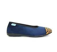 Lunar Jessie Leopard Pump Slipper 6 UK Blue