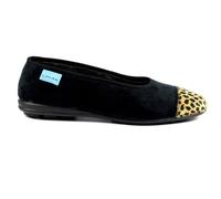 Lunar Jessie Leopard Pump Slipper 7 UK Black