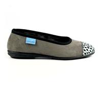 Lunar Jessie Leopard Pump Slipper 8 UK Grey