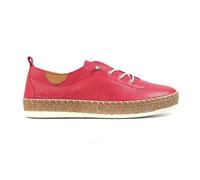 Lunar Ladies Evie Raspberry Leather Plimsoll