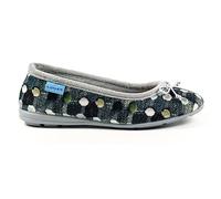 Lunar Ladies' Magic Grey Pump Slippers - Soft Knit Upper, Cushioned Insole, Elasticated Trim, Indoor Use, Non-Slip Rubber Sole 8 Grey