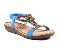 Lunar Ladies Mariella Blue Elasticated Slingback Sandals 5 Blue