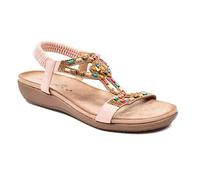 Lunar Ladies Mariella Elasticated Slingback Sandals 4 UK Pink